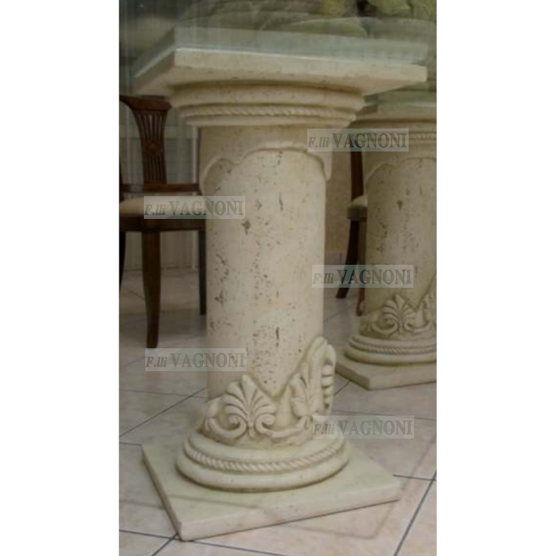 COLONNA CAPITELLO LISCIO IN EFFETTO TRAVERTINO CM. 75